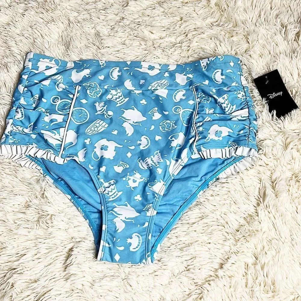 Disney Alice In Wonderland Icons High-Waisted Swim Bottoms Plus Size 1 NWT